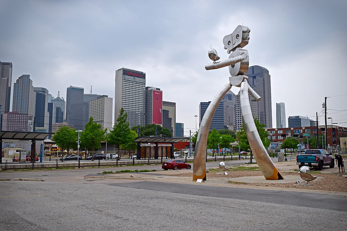 Vinyl wrap on decorative statue Dallas TX by Architectural Wraps custom graphics